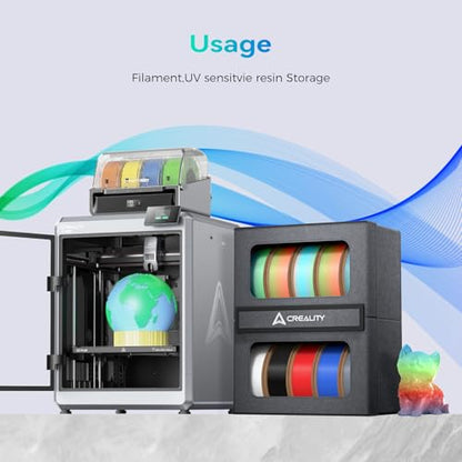 Creality 3D Printer Filament Storage, 10kg Capacity Storage Box, 3D Filament Dryer with Magnetic Closure, Moisture-Proof & Damp-Proof, Large Capacity Rack & Resin Sealed Dust Cover, Easy Access - color: 10kg Capacity Storage Box