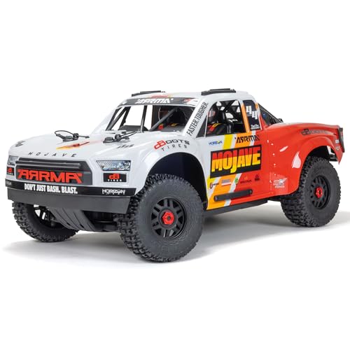 ARRMA Mojave RC Truck 4X4 4S BLX 1/8th Scale Desert Truck RTR (Battery and Charger Not Included), White/Red ARA4404T1