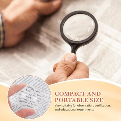 ULTECHNOVO Magnifying Glass Lenses Set 1.65 in Double Convex Lens 47X Portable Reading Magnifier for Seniors Jewelry Watch Map and Computer Repair