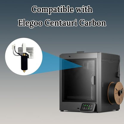0.4mm Ceramic Hotend Print Head Extruder- for Elegoo Centauri Carbon, with 0.4mm Hardened Steel Nozzle/0.4mm Brass Nozzle+2PCS Silicone Cover Case+2PCS Nozzle Brushes - color: Hotend, size: 0.4MM Nozzles x 2