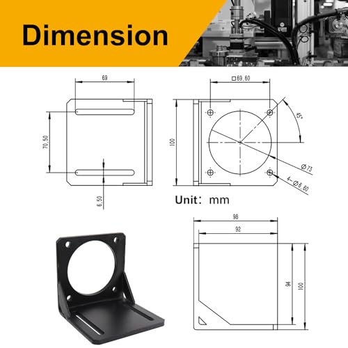 NEMA 34 Stepper Motor Mounting Bracket, 86mm Steel Supportx - size: Nema 34