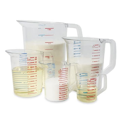 Rubbermaid Commercial Products Bouncer Clear Measuring Cup, 8-Cup/2-Quart, Clear, Strong Food Grade, Easy Read for Liquid/Dry Ingredients, for Home/Professional Kitchen (Pack of 6) - size: 2 Qt (Pack of 6)