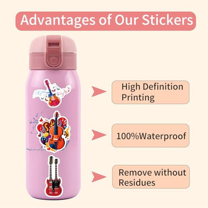Guitar Stickers 110 Pack,Different Cute Musical Notes for Kids - style: Guitar Stickers