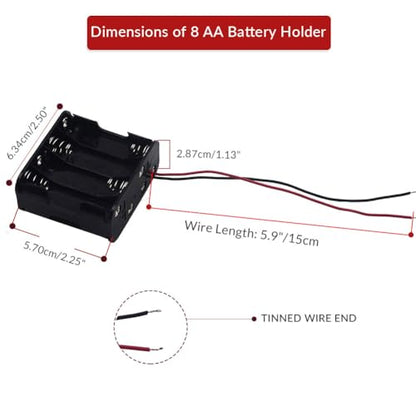 (Pack of 4) 8 AA Battery Holder Case Box 12V Volt Total