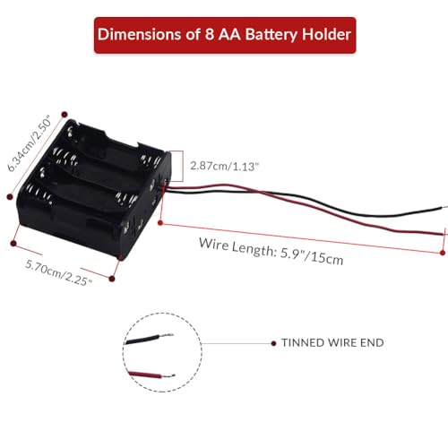 (Pack of 4) 8 AA Battery Holder Case Box 12V Volt Total