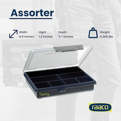 Raaco Assorter 6-7 Tool Box Organizer, 7-Slot - Small Parts & Hardware - size: Compact –7 Slots, style: Fixed Grid