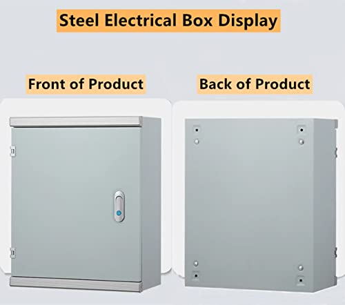 Cold Rolled Steel Electrical Box 20'' x 16'' x 8'' Outdoor/Indoor 1mm/0.04″ Thick Cold Rolled Aluminum Alloy Eyebrow Electrical Enclosure Box 20" H x 16" W x 8" D with Mounting Plate IP66 Weatherproof