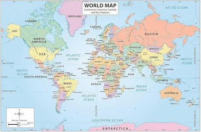 JELLY BEAN GENIUS World, USA, Europe & Middle East 4 Piece Map Poster Set – 11x17 Laminated Dry Erase Study Maps | Double-Sided Geography Maps with Blank Outline Back | Homeschool & Test Prep - color: 4 Piece Set; World, Europe, USA & Middle East Maps