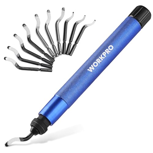 WORKPRO Deburring Tool with 11 Extra High Speed Steel Swivel Blades