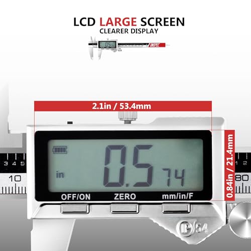 Rechargeable Caliper 8 inch with Large LCD Display - size: 0-8"