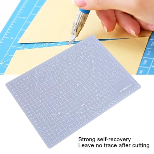 A5 Translucent Cutting Board – Self-Healing Craft Mat for Quilting, Rubber Stamp & Model Making, Non-Slip Non-Reflective Surface(M) - size: 11.8"L x 8.7"W