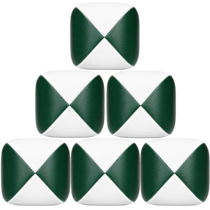 Patelai 6 Pack Juggling Balls for Beginners, Soft Juggle,White Green - color: White Green