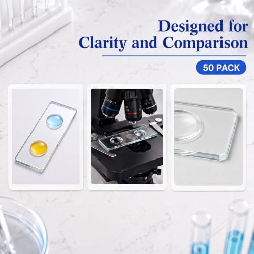 Tellegloww 50 Pcs Pre-Cleaned Double Concave Microscope Glass Slide 3" x 1" - color: Double Concave Microscope Slide