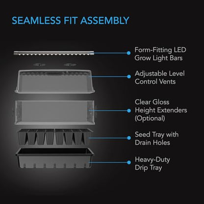 AC Infinity Heavy-Duty Humidity Dome with Full Spectrum LED Grow Light Bars - size: Standard Light Kit