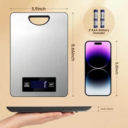 Food Scale, Digital Kitchen Scale with Hanging Loop, 11lb Baking Scale - color: Silver