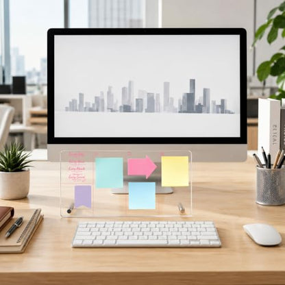 Christian Memo Board Motivational Pink Office Acrylic Monitor Memo Board - color: Every Day God Thinks of You