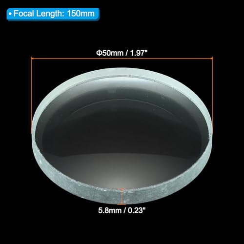 PATIKIL Concave Lens, 150mm Focal Length 50mm (1.97") Diameter Round Glass Magnifying Telescope Lens Trial Set Ground Edge for Lab Physics Class Optics, 4 Pcs - size: -150mm FL, 50mm Dia.
