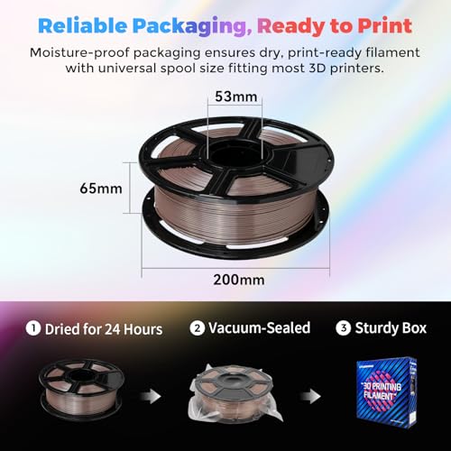 Flashforge 3D Printer Filament Silk PLA 1.75mm 1kg Spool-Dimensional Accuracy +/- 0.02mm (Coffee) - color: Coffee