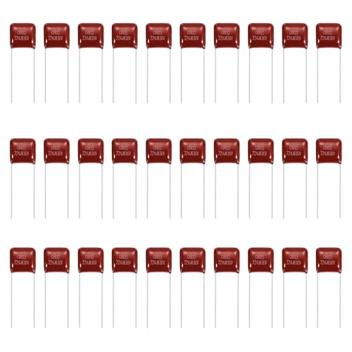 MECCANIXITY 30 Pcs Metallized Polypropylene Film Capacitors 224J 0.22UF - size: 224J 0.22UF