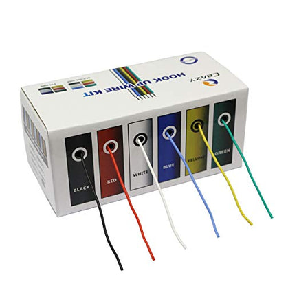 Silicone Wire Kit CBAZY Electric Wire Hook up Wire Kit (Solid Wire) 22 Gauge 6 Colors 19.6 feet Each Wires 22 AWG - color: silicone-soild-electrical wire, size: 22AWG