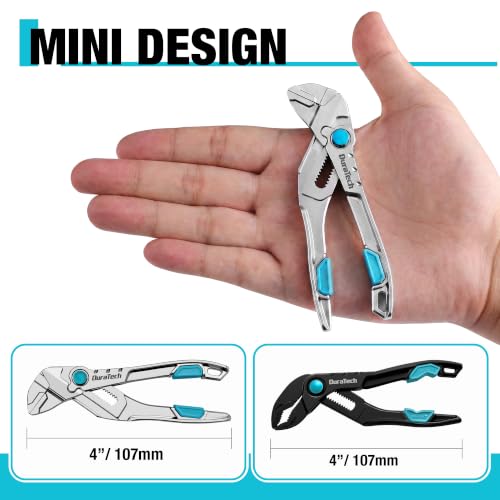 DURATECH 2-Piece Mini Pliers Set, 4-Inch Water Pump Pliers & Pliers Wrench - size: 2pcs