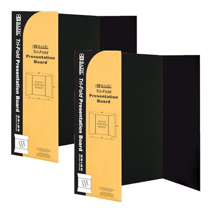 BAZIC Products Black Tri-Fold Poster Board, 36 x 48 in, 2-Pack - color: Black, size: 2-Pack
