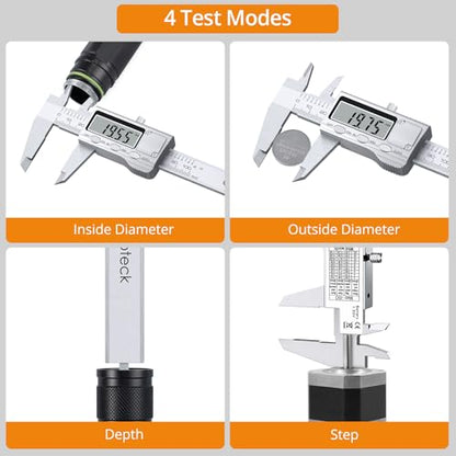 Neoteck 4 inch/100mm Digital Caliper, Stainless Steel Metal Mini Caliper