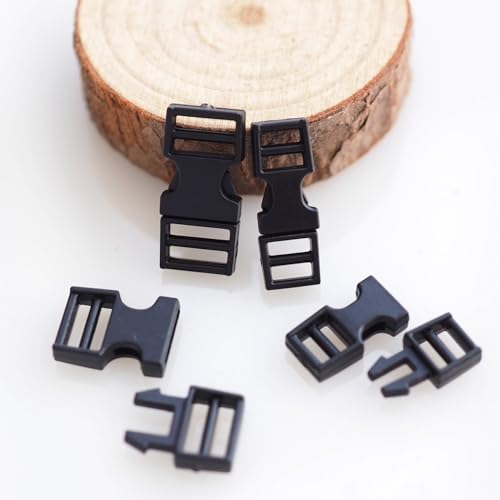 50PCS Mini Plastic Contoured Side Release Buckles for DIY Handmade Tiny Clothes Sewing Mini project production - size: Internal width 6mm