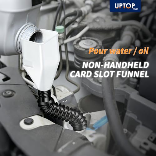 10 Pcs Automotive Funnel Set Wide Mouth Fuel Funnels with Long Neck, Flexible Spout & Removable Filter – for Gasoline, Coolant, Water, Engine Oil Plastic Oil Funnel Set