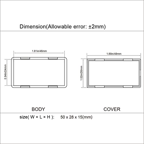 LeMotech Project Box 10 Pieces ABS Plastic Electrical Project Case Small Junction Box for Electronics Black 2.0 x1.1 x0.6 inch (50 x 28 x 15 mm) - size: 2.0" x1.1" x0.6"(10pc)