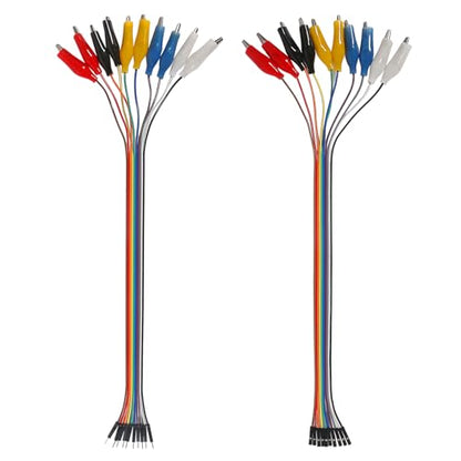 40PCS Alligator Clip to Male Jumper Wire Electrical Test Leads Jumper Wire Male Female to Alligator Clip Jumper for Arduino(30cm)