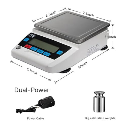 FLB Lab Scale Digital Precision Balance with DWT Unit 3000g x 0.01g - size: 3000gx0.01 (BATTERY NOT INCLUDED)