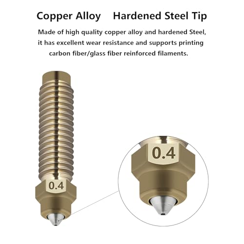 5PCS 0.4mm Nozzles for Centauri Carbon/2, 3D Printer Copper Alloy Hardened Steel Tip Hotend Nozzle Kit for Elegoo Centauri/Carbon/2/Carbon 2. - style: 0.4mm Nozzle