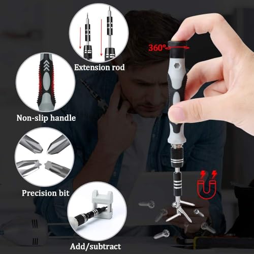 LIFEGOO Precision Screwdriver Set 138 in 1 Small Magnetic Screwdriver Set with Case, Electronic Repair Tool Kit for Computer, Laptop, iPhone, Cellphone Macbook, PC, PS5, Watch Camera Electronic - color: Black, size: 138 in 1