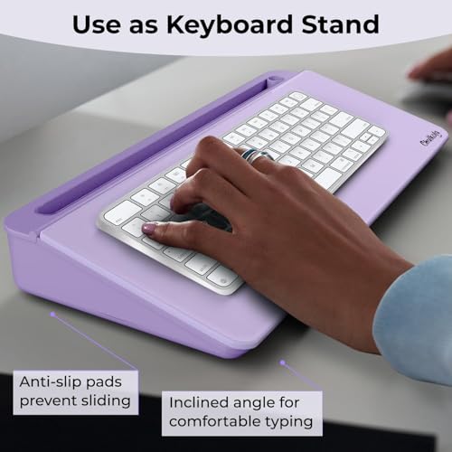 Chalkola Lavender Glass Desktop Whiteboard with Storage + 3 Markers - color: Lavender