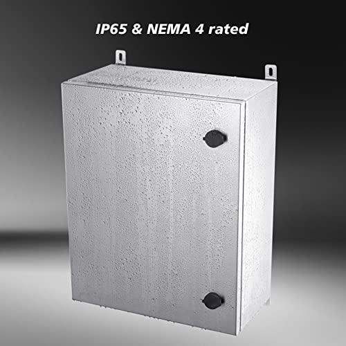 IP65 Weatherproof Stainless Steel Box Wall-Mounted Electronic Equipment Enclosure Box with Mounting Plate and Wall Bracket (20'' x 16'' x 8'') - size: 20" x 16" x 8"