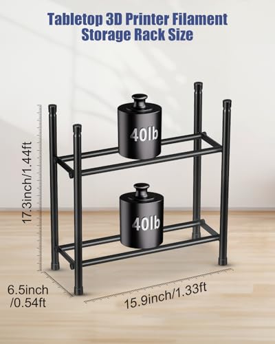 AHOWPD Desktop 3D Printer Filament Storage Rack - Tabletop 2-Tier Organizer for Filament Spools, Holds 5 Spools per Layer, for PLA/ABS/TPU Filament (2-Tier) - style: 2-Tier