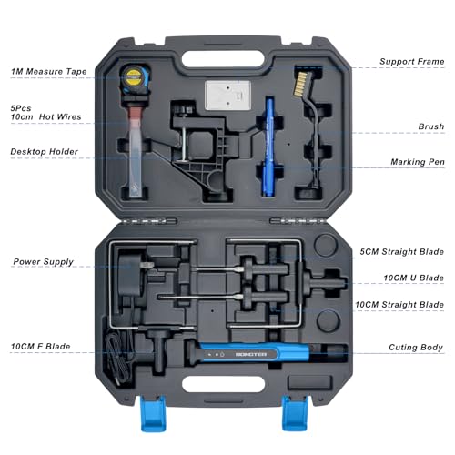 4-in-1 Hot Wire Foam Cutter Kit Hot Knife Cutting Tool - color: Toolbox Blue
