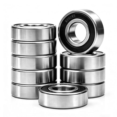 10 PCS 6202-2RS Deep-Groove Ball Bearings, 15x35x11mm-Double Seal Bearings - size: 6202-2RS-10PCS