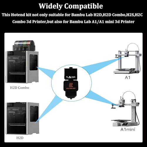 2PCS 0.4mm 0.2mm H2D/H2S/H2C/A1/A1 Mini Hotend Kit All Metal - color: For H2D/H2S/H2C