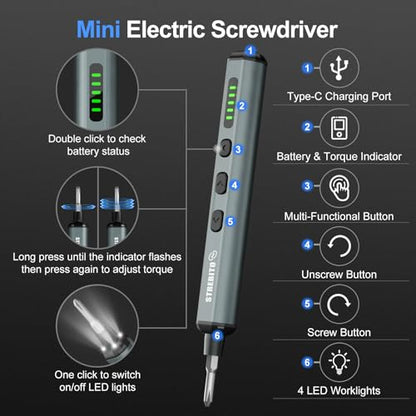 STREBITO 67 in 1 Electric Screwdriver Set, Electric Screwdriver Cordless - color: Standard Blue
