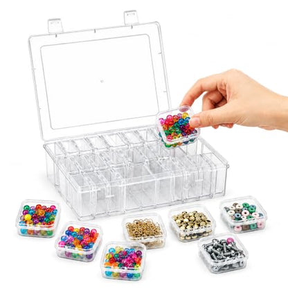 Bead Organizer Box, 31‑Pcs Small Plastic Storage Box, Mini Plastic