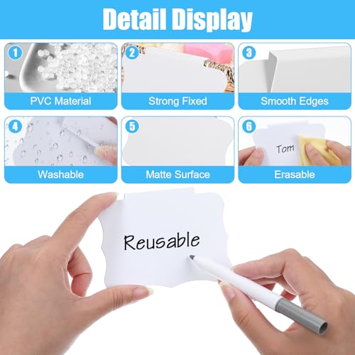 8PCS White Basket Labels Set, Basket Labels 3.5x2.7 Inches