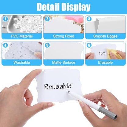 8PCS White Basket Labels Set, Basket Labels 3.5x2.7 Inches