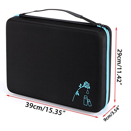 Hipiwe 108 EVA Essential Oils Carrying Case Holds 5ml, 10ml, 15ml Bottles - color: Blue