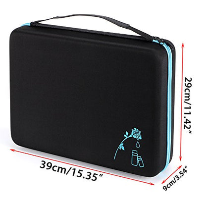 Hipiwe 108 EVA Essential Oils Carrying Case Holds 5ml, 10ml, 15ml Bottles - color: Blue