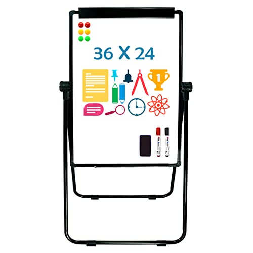 White Board Easel Office Portable Dry Erase Boards with Stand, Flipchart Easel Height Adjustable 36x24 inches, Perfect for Classroom, Preschool, Homeschool, Restaurant and Presentation (Black) - style: 36x24-Black