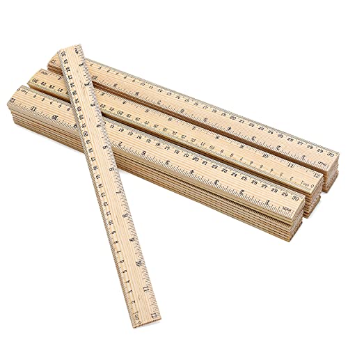 120 Pack Wooden Ruler 12 Inch Measuring Bulk - 2 Scale Office Wood - color: 120 Pieces - 12 Inch