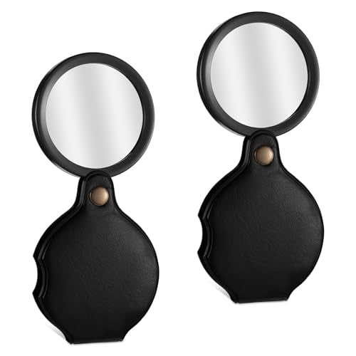 2 Pc 20X Pocket Magnifier Mini Portable Pocket Magnifier for Senior Student