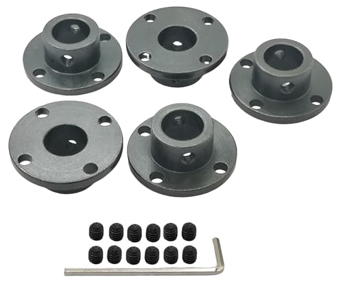 5Pcs Black 12mm Flange Shaft Couplings,Rigid Flange Guide Shaft Coupler Motor Connector Shaft Axis Fittings for DIY RC Model Motors - size: 12mm